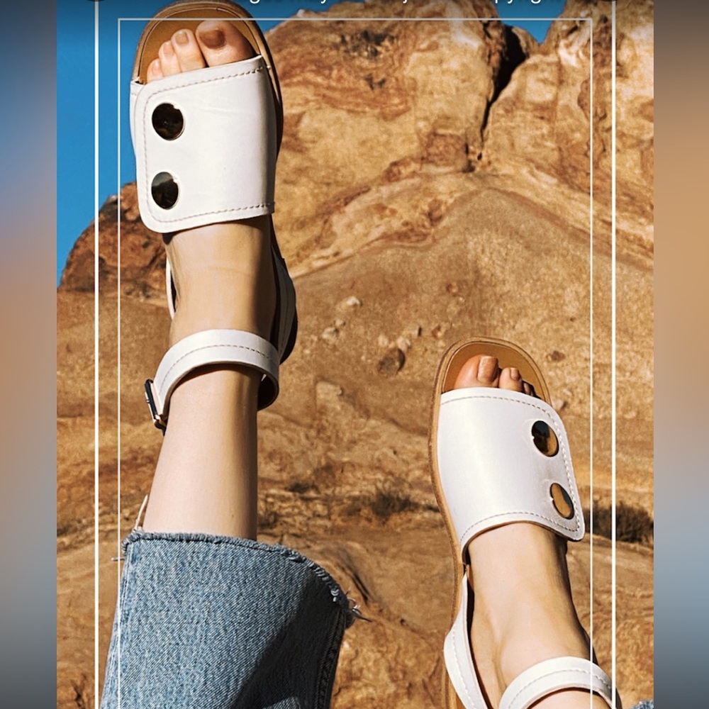 Lou.Earl Tan Leather Sandals with Gold Accents - Picture 16 of 16